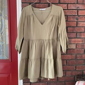 ZARA GREEN/BROWN DRESS